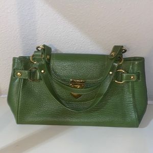 LIKE NEW Vintage Lovecat Paris Green Bag With Gold Hardwear